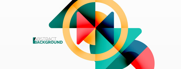 Fototapeta premium Creative geometric wallpaper. Minimal abstract background. Triangles and circles composition vector illustration for wallpaper banner background or landing page