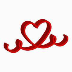 Love stroke vector design illustration.