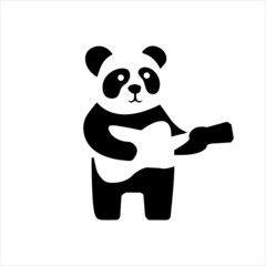 Guitar panda vector icon illustration