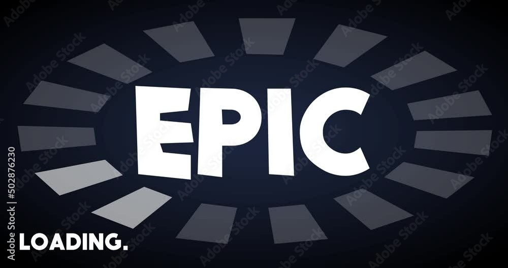 Poster epic text with loading, downloading, uploading bar indicator. download, upload on computer screen.