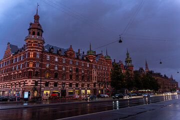 View of the magestic european architectures of the palace, Botanic gardens, goverment, and scultures of Copenhagen