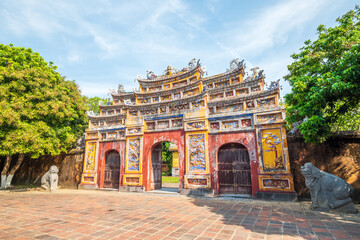 Fototapeta premium As the nation's ancient capital, Hue is capable of boasting plenty of historical beauty. Hue citadel is a world heritage site and provides a great place for visitors to discover