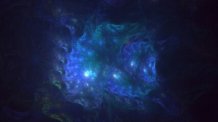 3D rendering abstract multicolor technology fractal light background