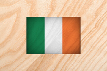 Irish flag on wooden background