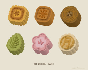 3D moon cake set