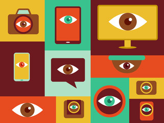 Gadgets Eyes Privacy Concept Illustration