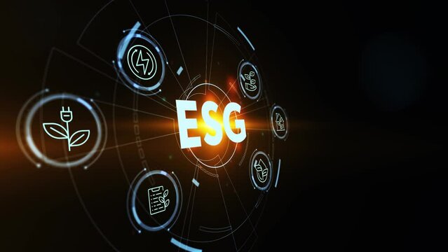 ESG Environmental Social Governance concept. Technology, Internet and network concept.