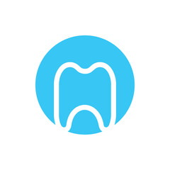 Dental clinic logo, health tooth symbol, simple dentist icon - Vector
