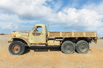 Old Soviet car ZIL in the desert