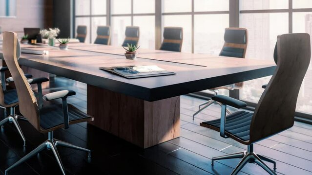 Modern Meeting Room Interior in Design - loopable 3D Visualization