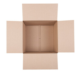 Corrugated cardboard box, object isolated on a white background.