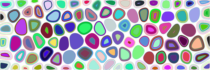 Multicolor vector banner, psychedelic background, abstract geometric shapes