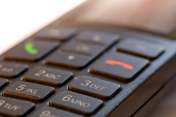 Nahaufnahme eines (Festnetz)Telefons