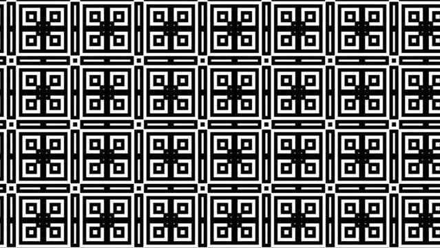 Abstract, background animation, scrolling right, squares in white and black