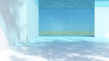 Empty room with Wall Background. 3D illustration, 3D rendering