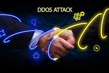 Business, Technology, Internet and network concept. Financial Graph. Stock Market chart. Forex Investment: Ddos attack