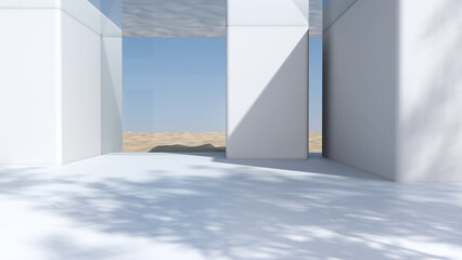 Empty room with Wall Background. 3D illustration, 3D rendering	
