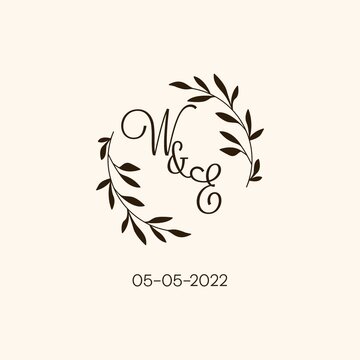 Monogram WE wedding logo natural elegant design