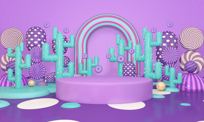 Podium and wall scene abstract background. 3D illustration, 3D rendering	
