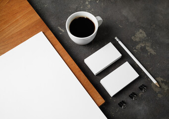 Obraz na płótnie Canvas Blank stationery template. Mock-up for branding identity. For design presentations and portfolios.
