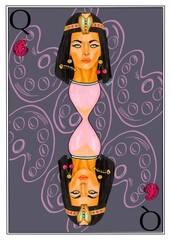 Spielkarten Design Kleopatra - obrazy, fototapety, plakaty
