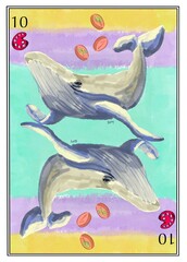 Spielkarten Design Walfisch