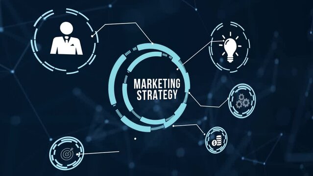 Internet, business, Technology and network concept. Digital Marketing content planning advertising strategy concept. Virtual button.