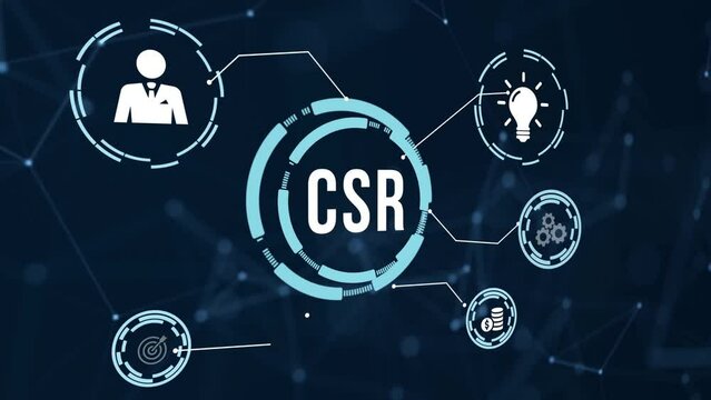 Internet, business, Technology and network concept. CSR abbreviation, modern technology concept. Virtual button.