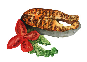 red fish with tomato and sauce