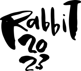 2023 Happy New Year of Rabbit. Modern dry brush lettering.