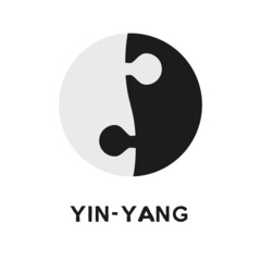 Yin - yang puzzle circle. Harmony and balance concept. Logotype element.