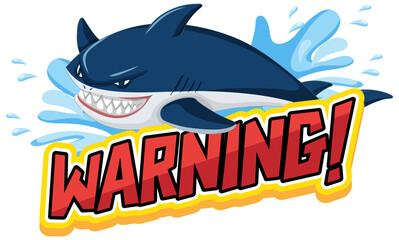 Font design for word warning with shark