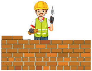 Construction worker cartoon character