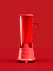 Obraz premium Monochrome Vintage blender, retro kitchen appliance front view, 3d rendering