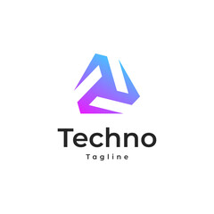 Fototapeta premium Blockchain Logo Template. Technology Vector Design. Cryptocurrency Illustration. Outstanding professional elegant trendy awesome artistic purple gradient color blockchain icon logo.