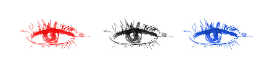 Hand Drawn Eye Icon Isolated