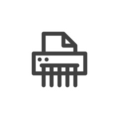 Paper shredder line icon