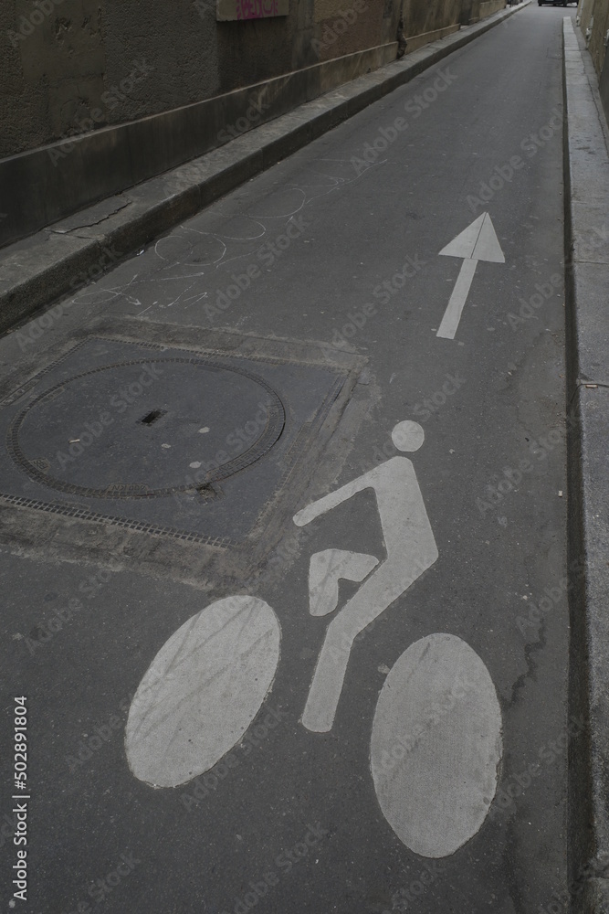 Sticker bicycle lane sign