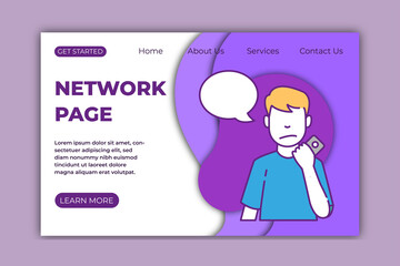editable landing page template with Modern flat design concept of web page design for website and mobile website.