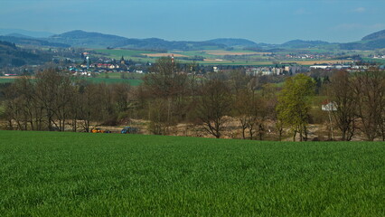 Fototapeta na wymiar View of Nyrsko from Hodousice, Klatovy district, West Bohemia, Czech Republic, Europe, Central Europe 