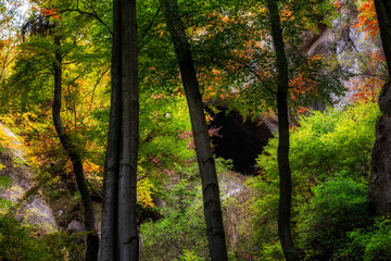 Cave called Dragon hole in Sulov rocks in Slovakia