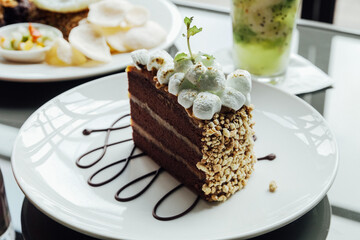 Cake with marshmallow on top