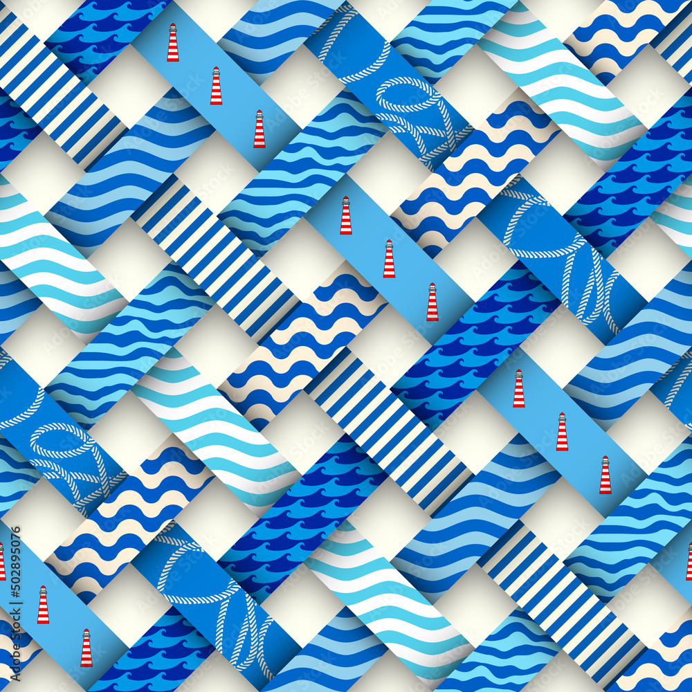 Aufkleber Patchwork textile pattern. Seamless quilting design background.