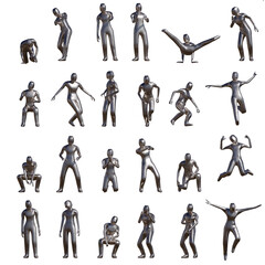 Metalic movements set