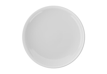 White plate isolated on white background  top view 3D Render