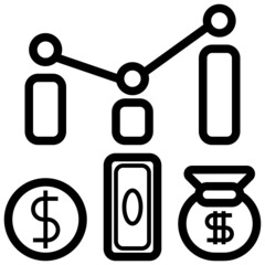 Stats line icon,linear,outline,graphic,illustration