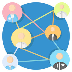 Networking flat icon,linear,outline,graphic,illustration