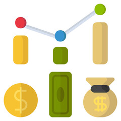 Stats flat icon,linear,outline,graphic,illustration