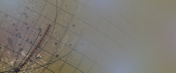 Quantum processing. Deep learning artificial intelligence. Future new technology  for business or science presentation