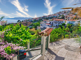 Glossa village in Skopelos island - obrazy, fototapety, plakaty